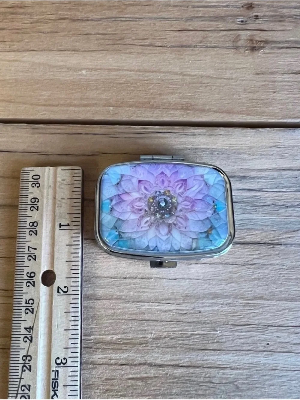 Floral Pastel Purse Pill Box/Travel Jewelry-Pinks Blues and Greens